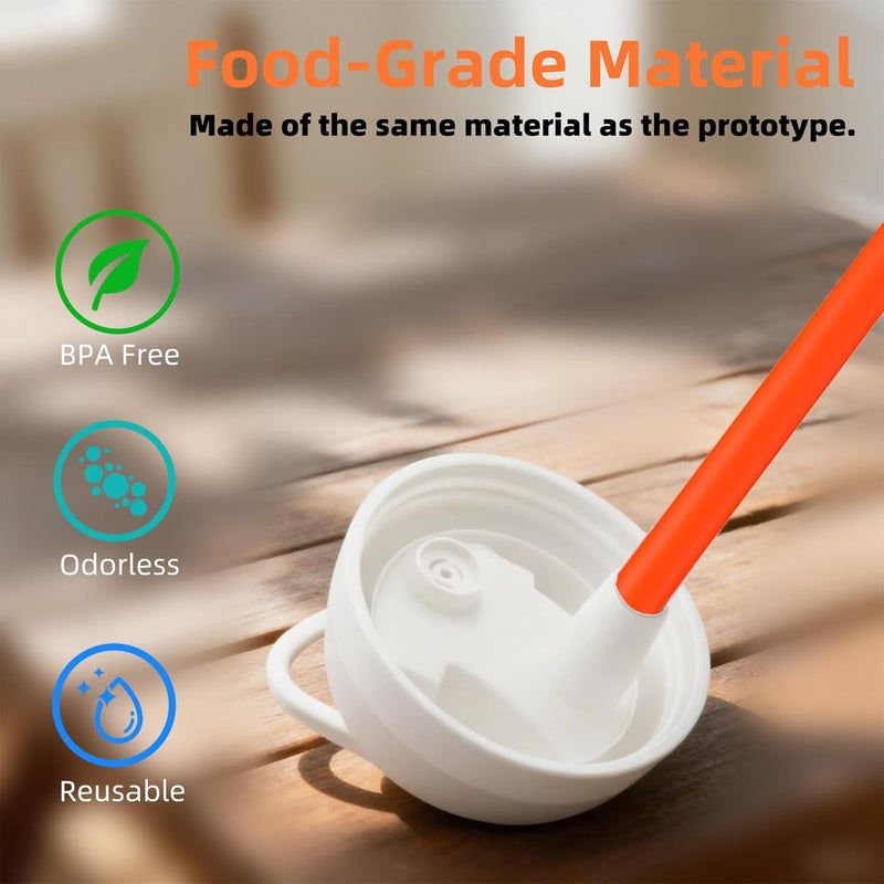 YOUCOX Straw Replacement for Owala Water Bottle 24 oz 32 oz, Reusable Plastic Straws with 1 Cleaner Brush, BPA-free, Dishwasher Safe, Straw Accessories Compatible with Owala Water Bottle - Image 5